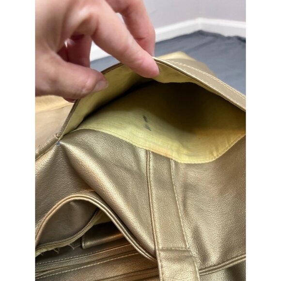 Gold Tone Large Satchel Bag - Picture 5 of 16